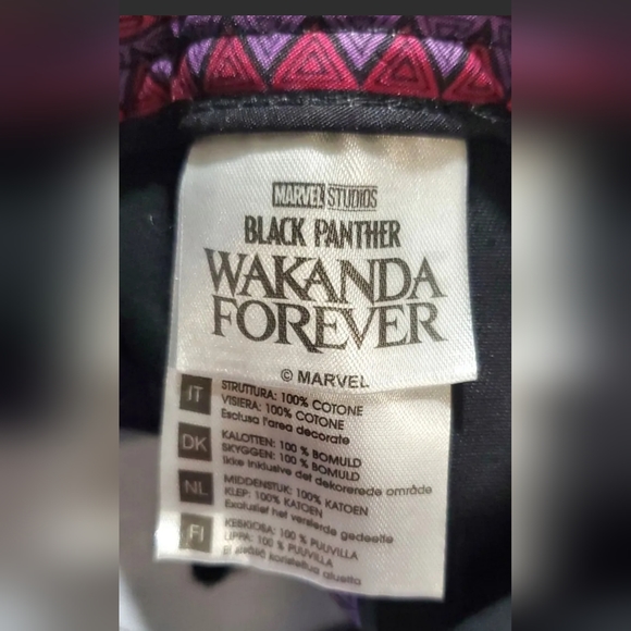 Marvel Wakanda Forever Black Gold Panther Baseball Cap x Sprite Collab Hat - Picture 6 of 7